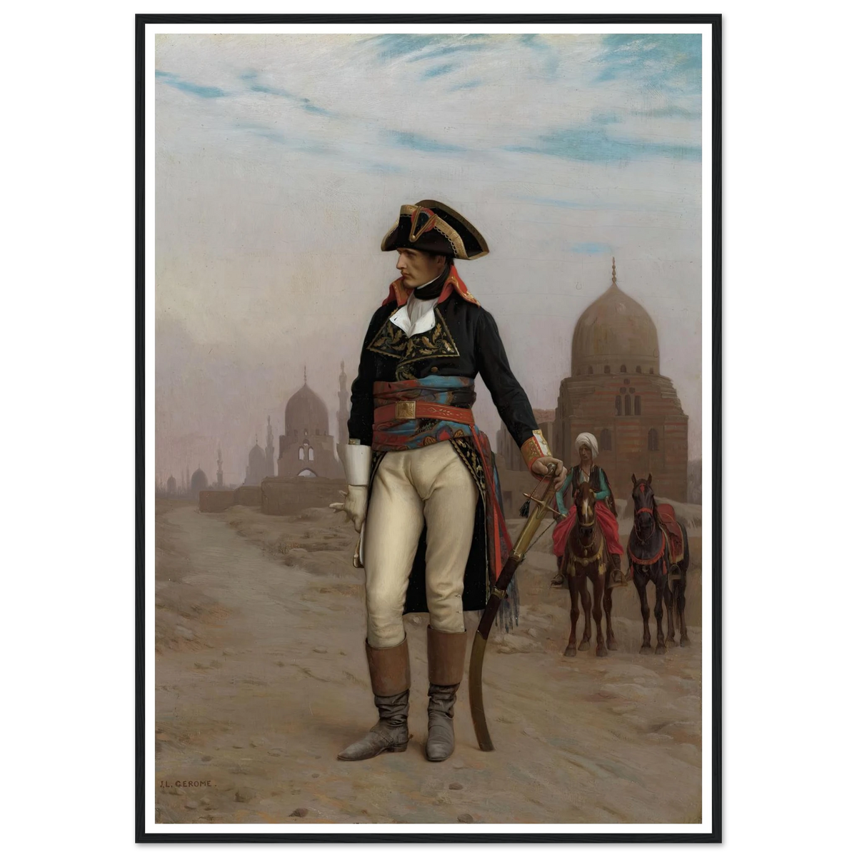 Napoleon in Egypt (1867–68) Art Print | Jean Leon Gerome - Framed Poster - 30x40 cm / 12x16″ - Black frame