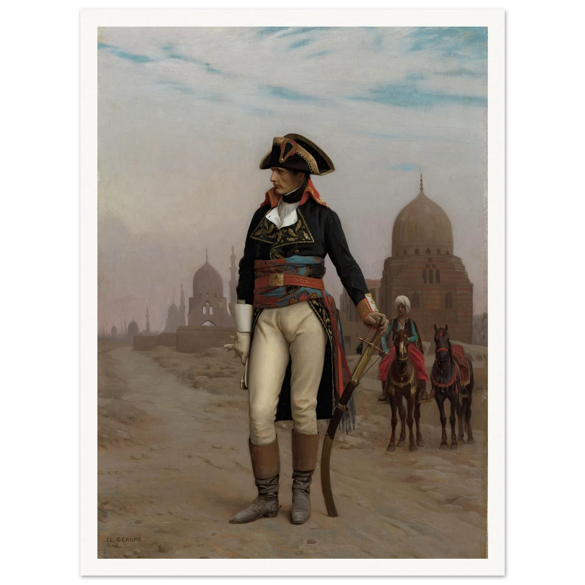 Napoleon in Egypt (1867–68) Art Print | Jean Leon Gerome - Framed Poster - 30x40 cm / 12x16″ - Black frame