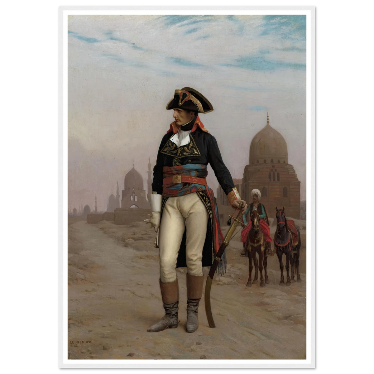 Napoleon in Egypt (1867–68) Art Print | Jean Leon Gerome - Framed Poster - 30x40 cm / 12x16″ - Black frame