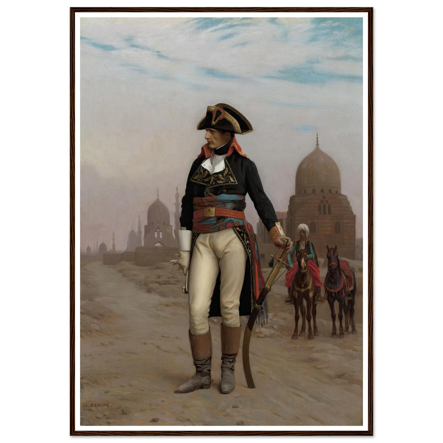 Napoleon in Egypt (1867–68) Art Print | Jean Leon Gerome - Framed Poster - 30x40 cm / 12x16″ - Black frame