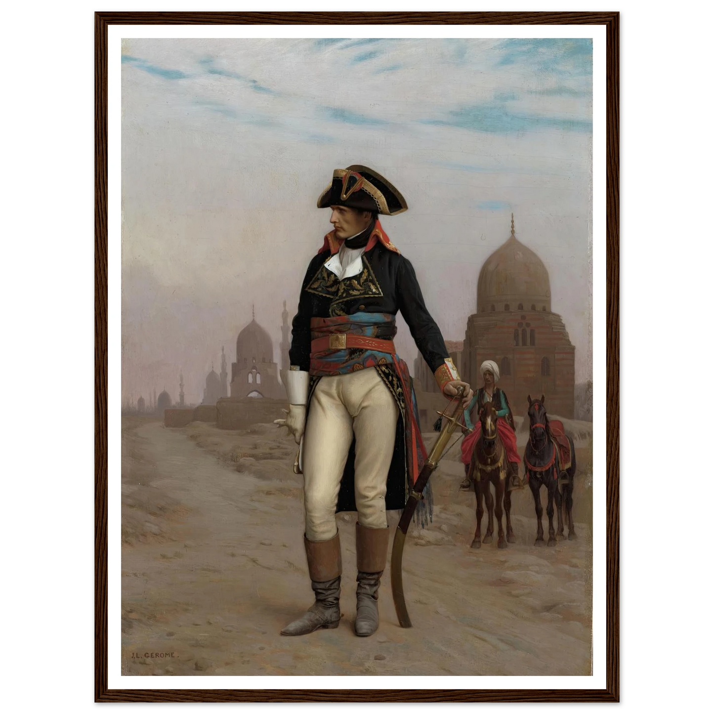 Napoleon in Egypt (1867–68) Art Print | Jean Leon Gerome - Framed Poster - 30x40 cm / 12x16″ - Black frame