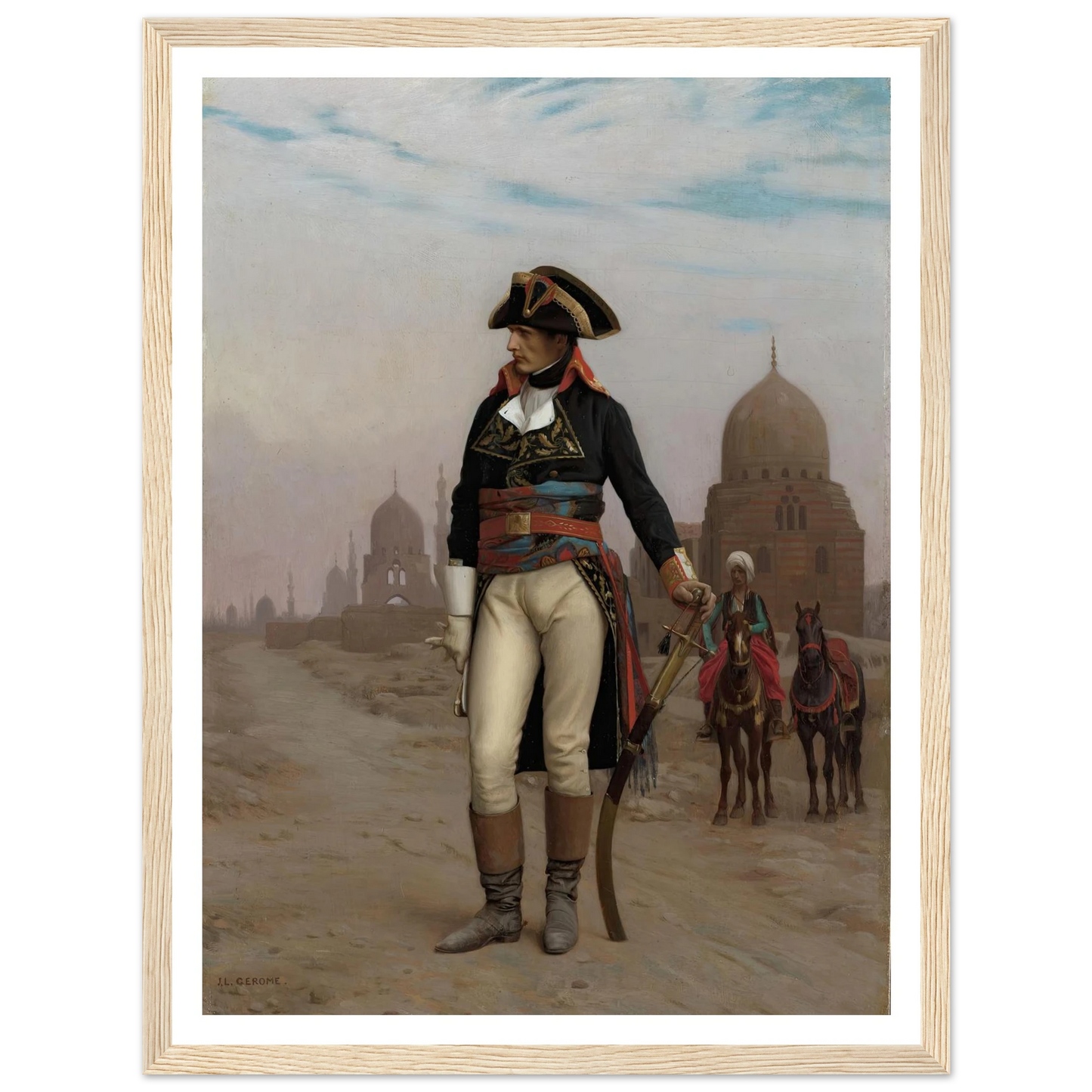 Napoleon in Egypt (1867–68) Art Print | Jean Leon Gerome - Framed Poster - 30x40 cm / 12x16″ - Black frame