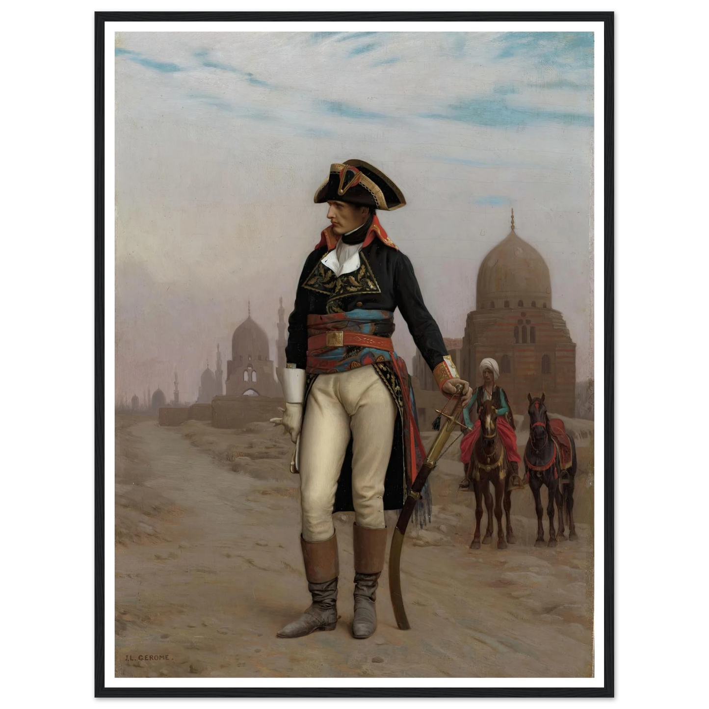 Napoleon in Egypt (1867–68) Art Print | Jean Leon Gerome - Framed Poster - 30x40 cm / 12x16″ - Black frame