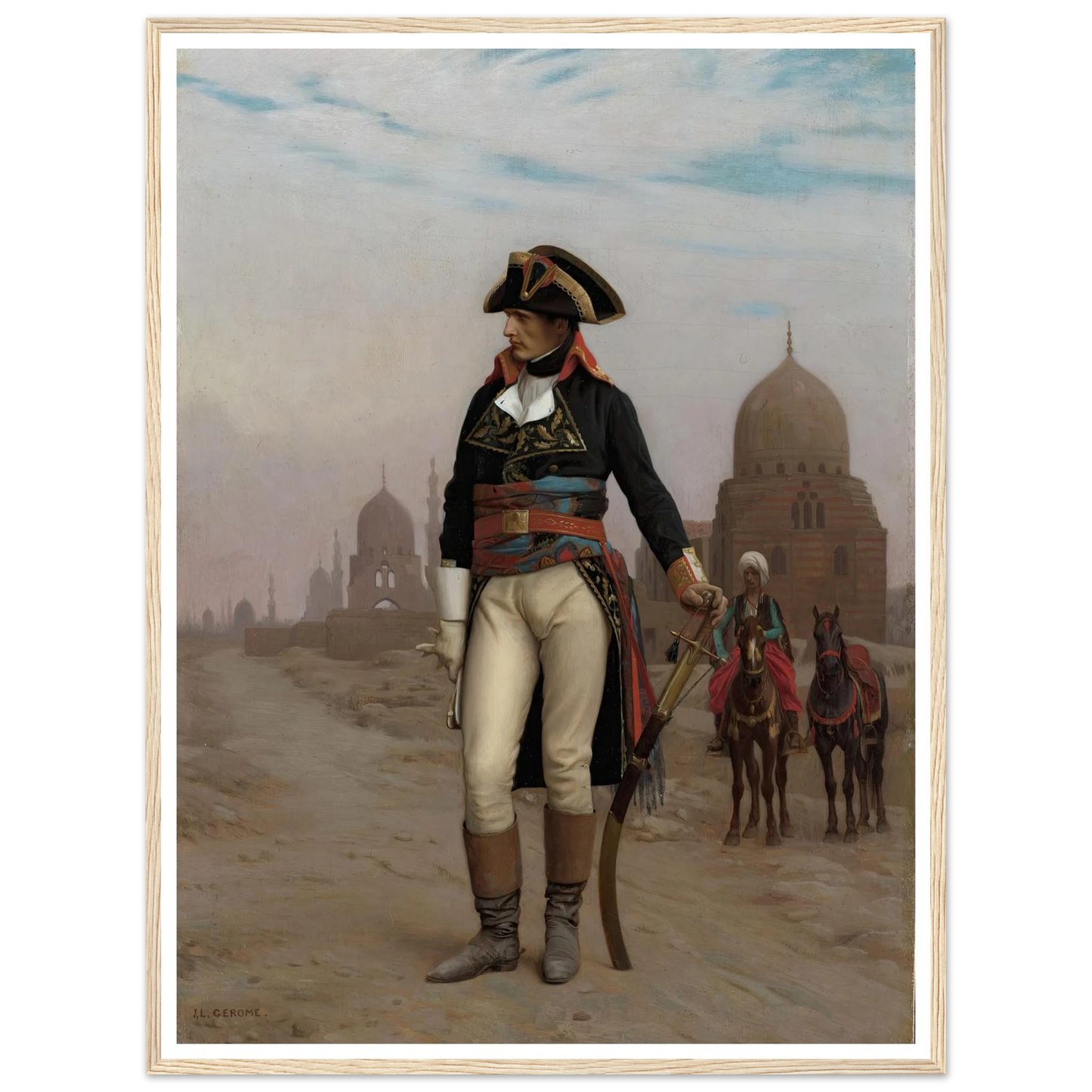 Napoleon in Egypt (1867–68) Art Print | Jean Leon Gerome - Framed Poster - 30x40 cm / 12x16″ - Black frame