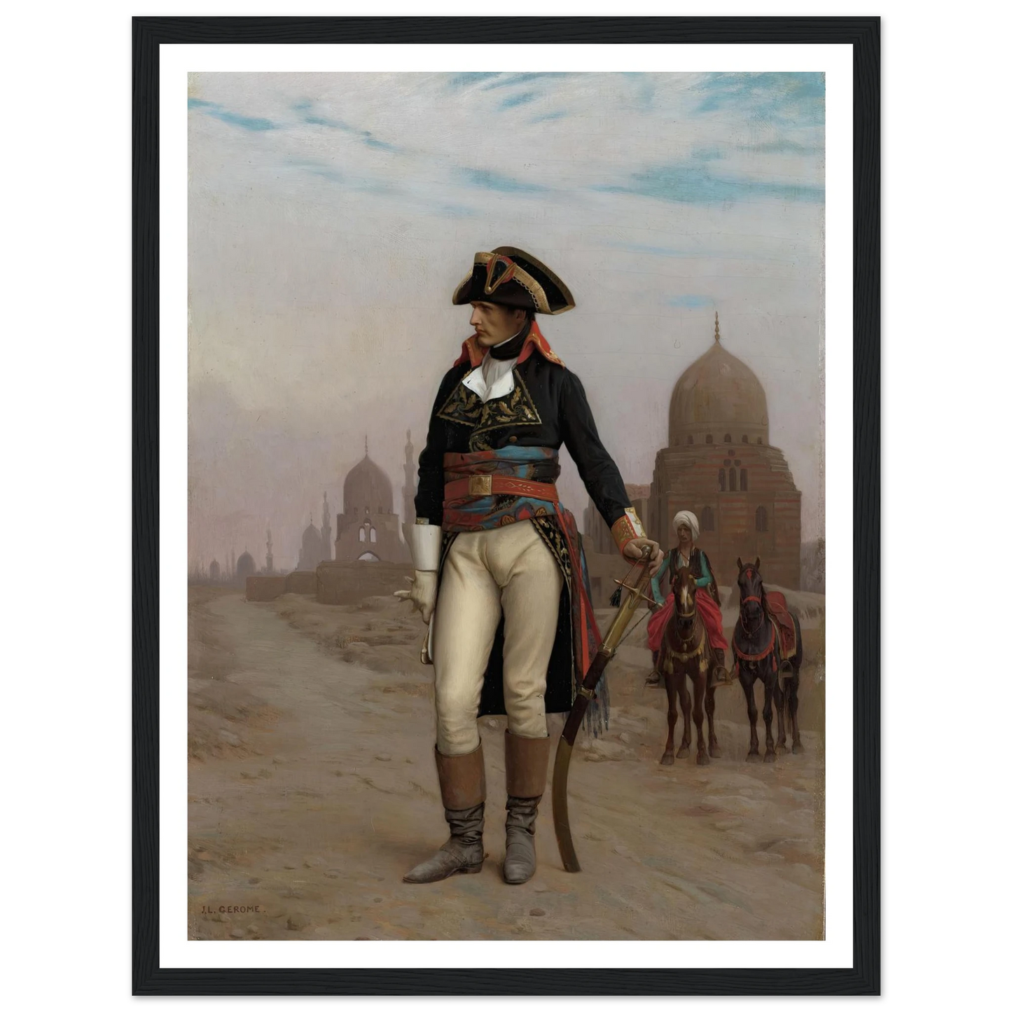 Napoleon in Egypt (1867–68) Art Print | Jean Leon Gerome - Framed Poster - 30x40 cm / 12x16″ - Black frame