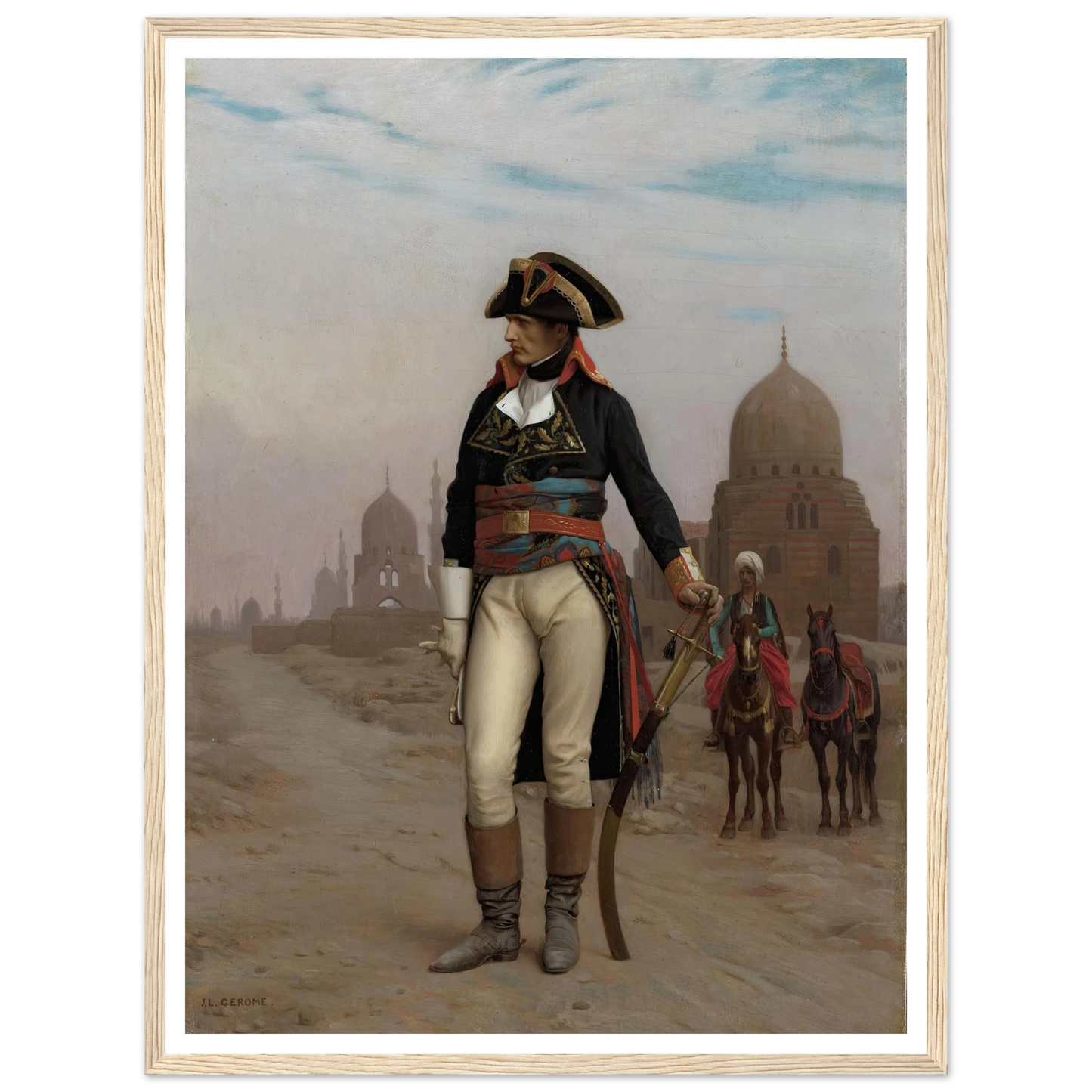 Napoleon in Egypt (1867–68) Art Print | Jean Leon Gerome - Framed Poster - 30x40 cm / 12x16″ - Black frame