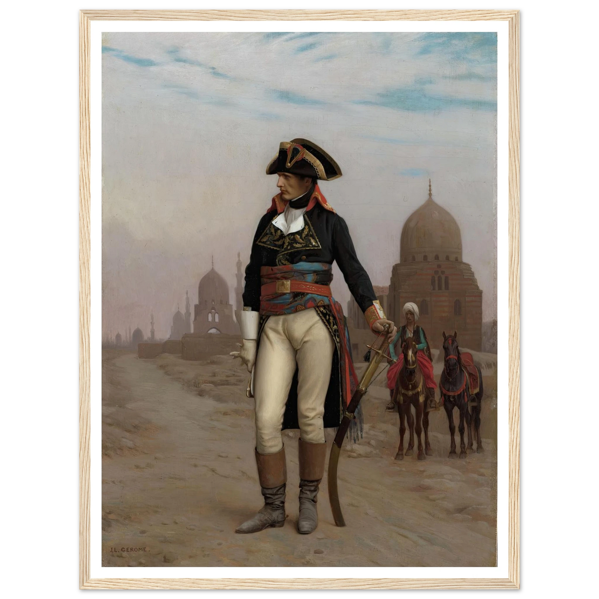 Napoleon in Egypt (1867–68) Art Print | Jean Leon Gerome - Framed Poster - 30x40 cm / 12x16″ - Black frame
