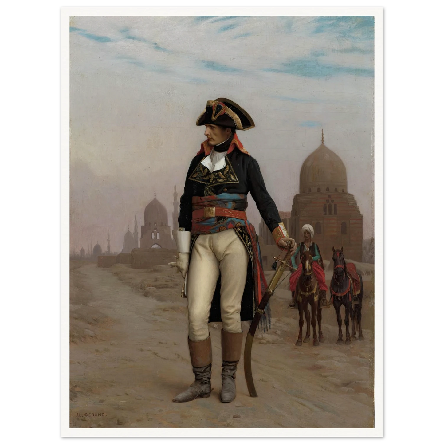 Napoleon in Egypt (1867–68) Art Print | Jean Leon Gerome - Framed Poster - 30x40 cm / 12x16″ - Black frame