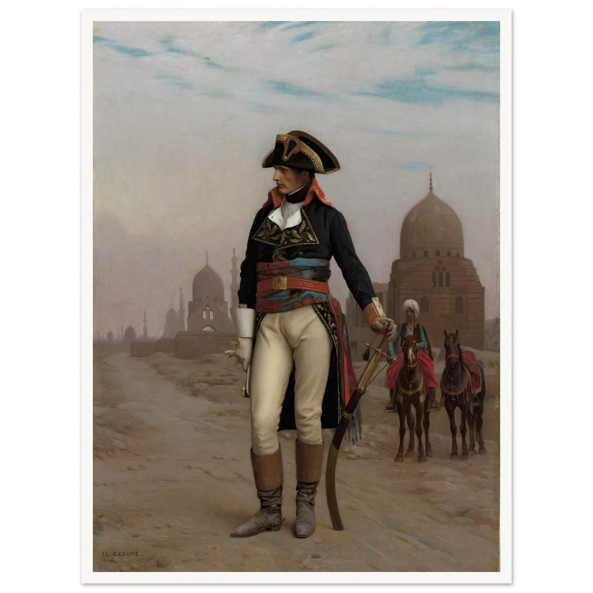Napoleon in Egypt (1867–68) Art Print | Jean Leon Gerome - Framed Poster - 30x40 cm / 12x16″ - Black frame