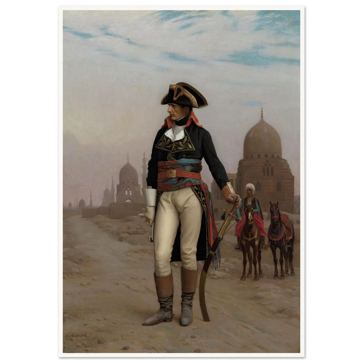 Napoleon in Egypt (1867–68) Art Print | Jean Leon Gerome - Framed Poster - 30x40 cm / 12x16″ - Black frame