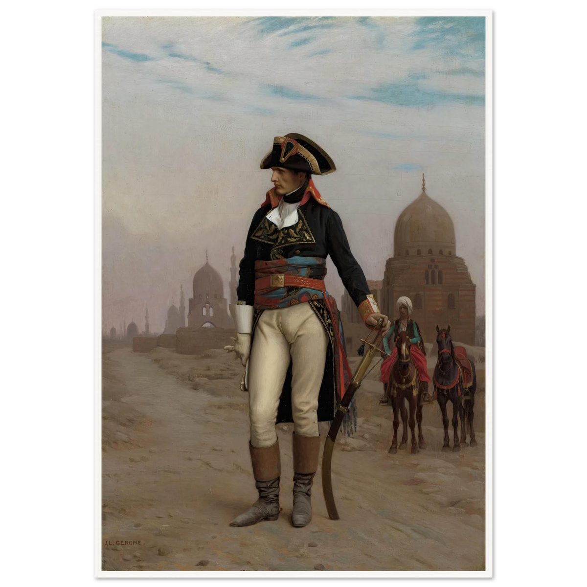 Napoleon in Egypt (1867–68) Art Print | Jean Leon Gerome - Framed Poster - 30x40 cm / 12x16″ - Black frame