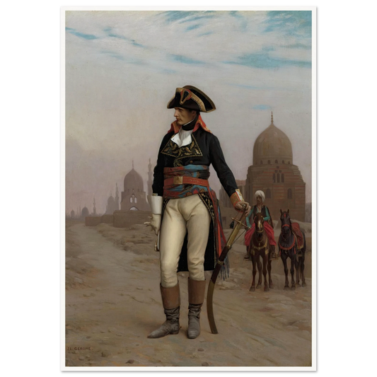 Napoleon in Egypt (1867–68) Art Print | Jean Leon Gerome - Framed Poster - 30x40 cm / 12x16″ - Black frame