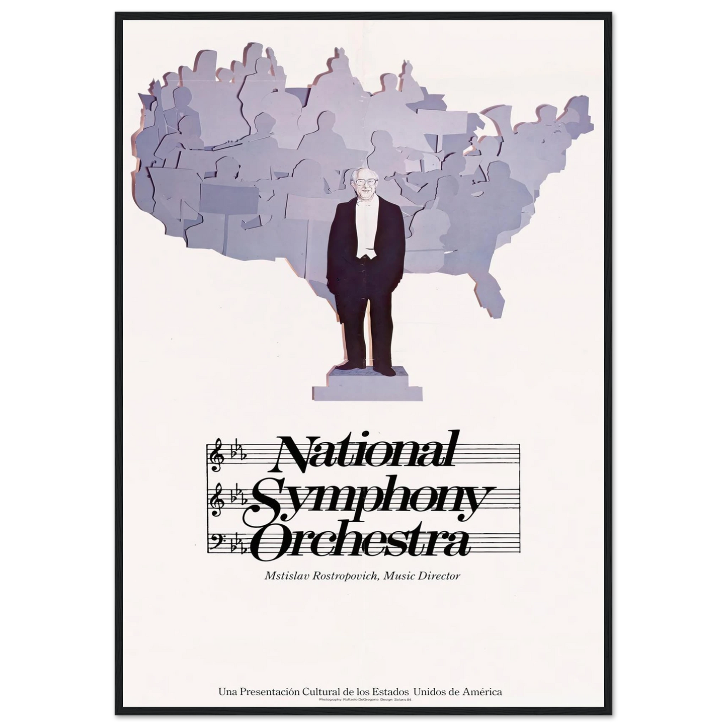 National Symphony Orchestra Art Print | US Information Agency - Framed Poster - 30x40 cm / 12x16″ - Black frame