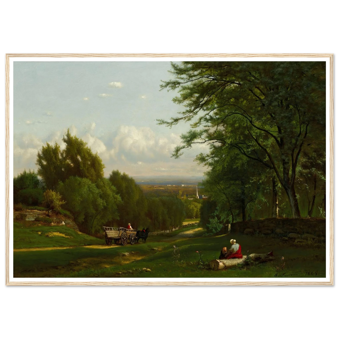 Near Leeds, New York (1869) Art Print | George Inness - Framed Poster - 30x40 cm / 12x16″ - Black frame