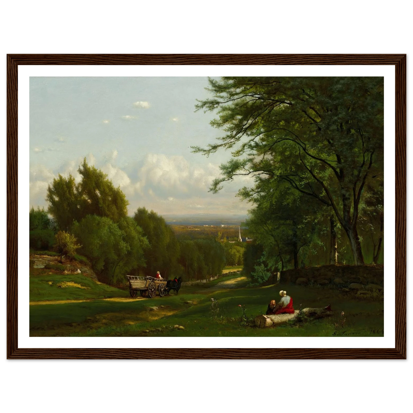 Near Leeds, New York (1869) Art Print | George Inness - Framed Poster - 30x40 cm / 12x16″ - Black frame