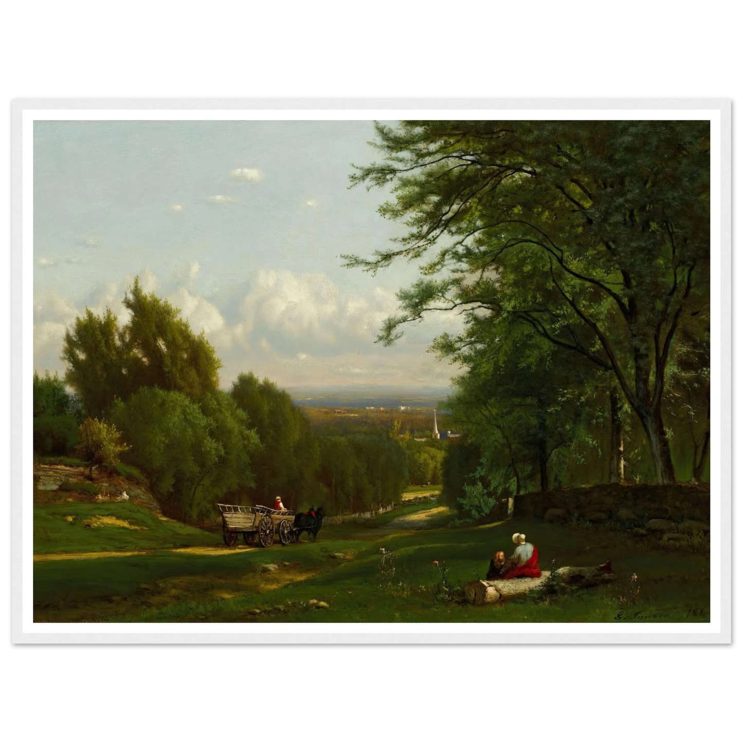 Near Leeds, New York (1869) Art Print | George Inness - Framed Poster - 30x40 cm / 12x16″ - Black frame