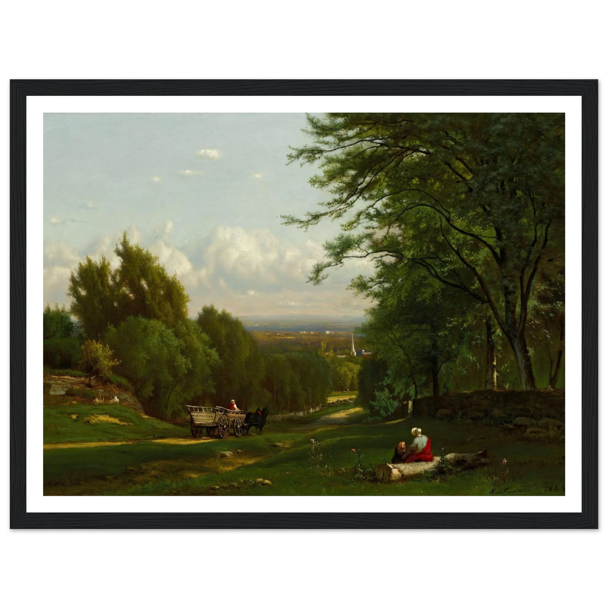Near Leeds, New York (1869) Art Print | George Inness - Framed Poster - 30x40 cm / 12x16″ - Black frame