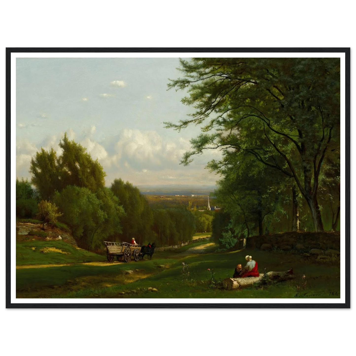 Near Leeds, New York (1869) Art Print | George Inness - Framed Poster - 30x40 cm / 12x16″ - Black frame