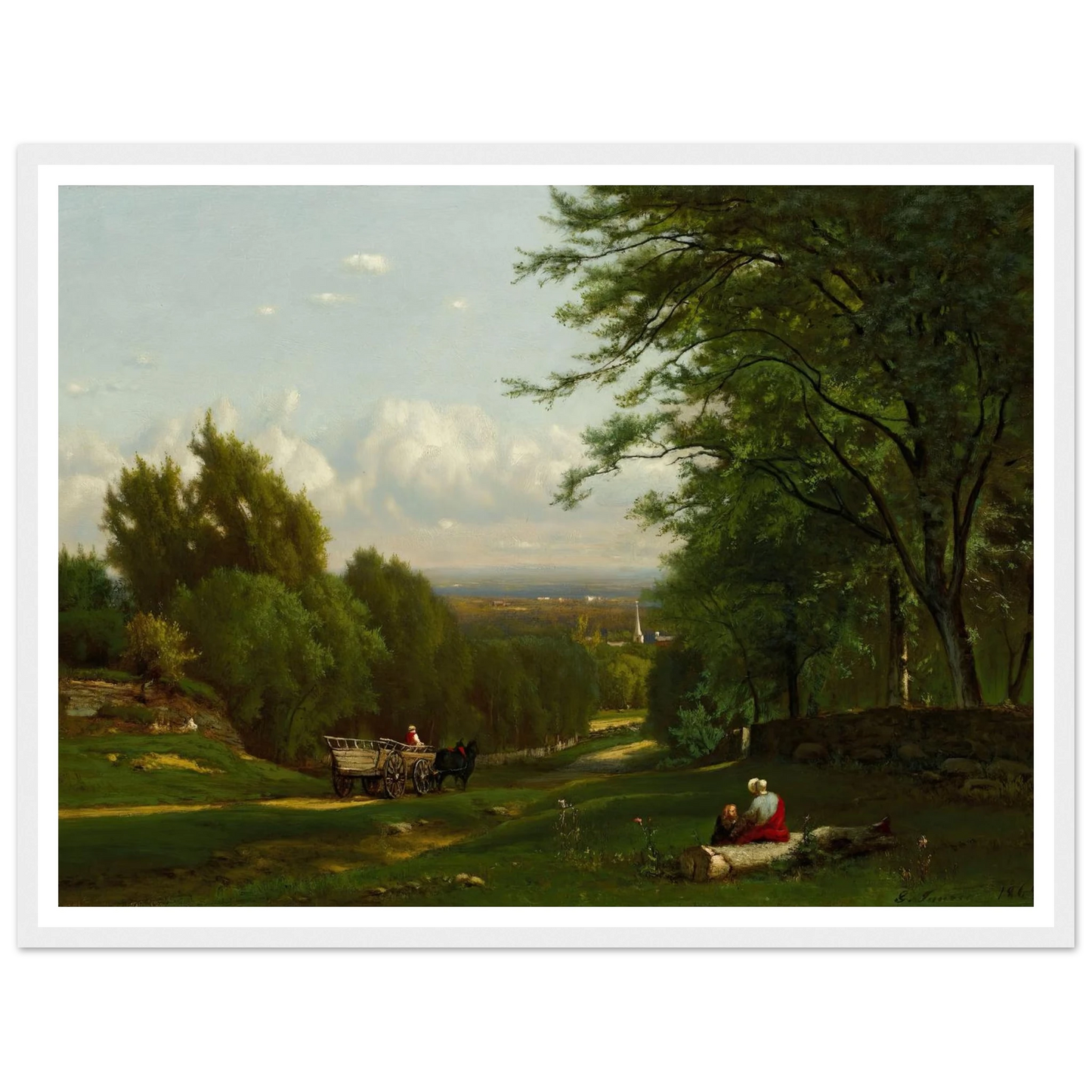 Near Leeds, New York (1869) Art Print | George Inness - Framed Poster - 30x40 cm / 12x16″ - Black frame