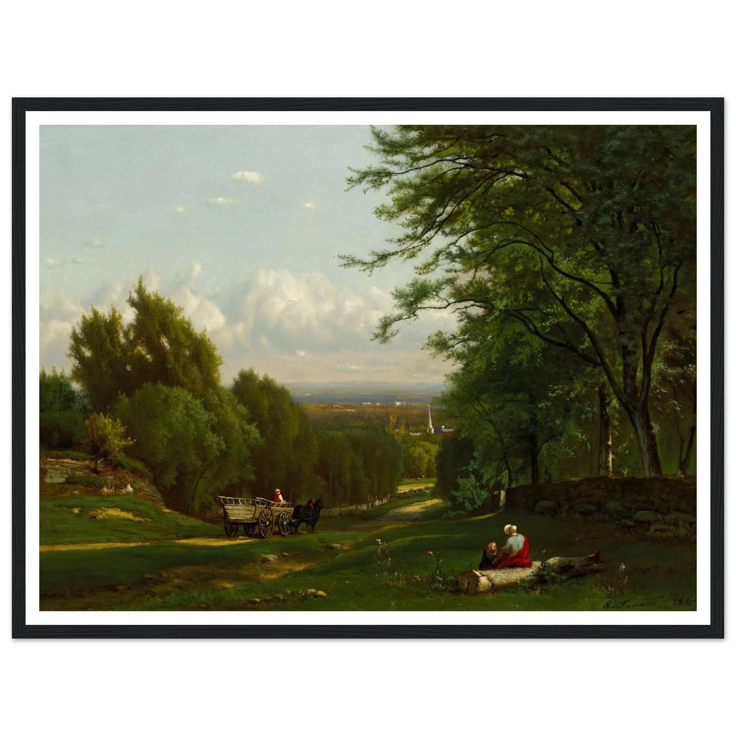 Near Leeds, New York (1869) Art Print | George Inness - Framed Poster - 30x40 cm / 12x16″ - Black frame