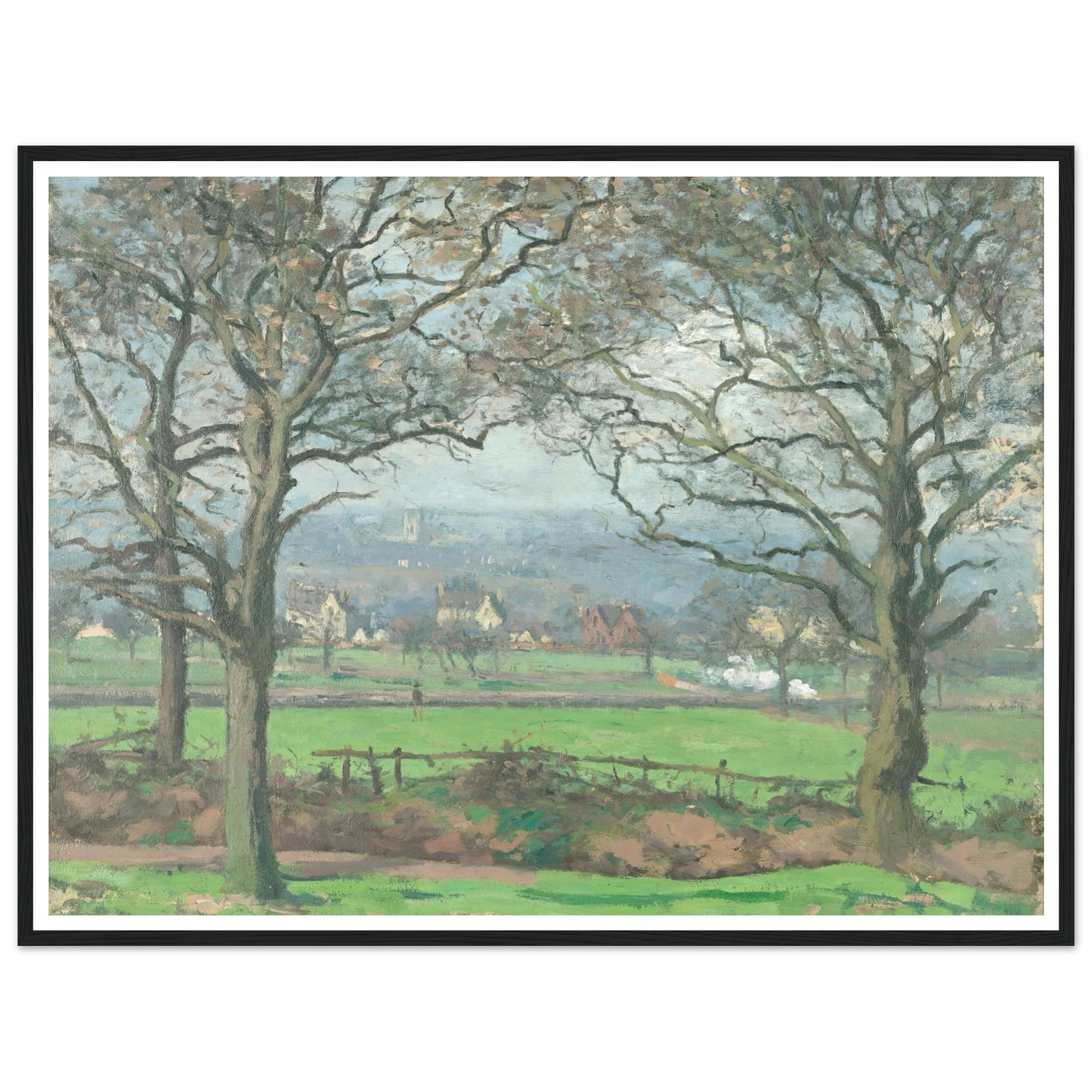 Near Sydenham Hill (1871) Art Print | Camille Pissarro - Framed Poster - 30x40 cm / 12x16″ - Black frame