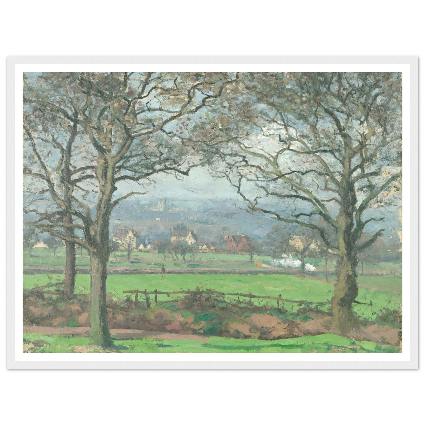 Near Sydenham Hill (1871) Art Print | Camille Pissarro - Framed Poster - 30x40 cm / 12x16″ - Black frame