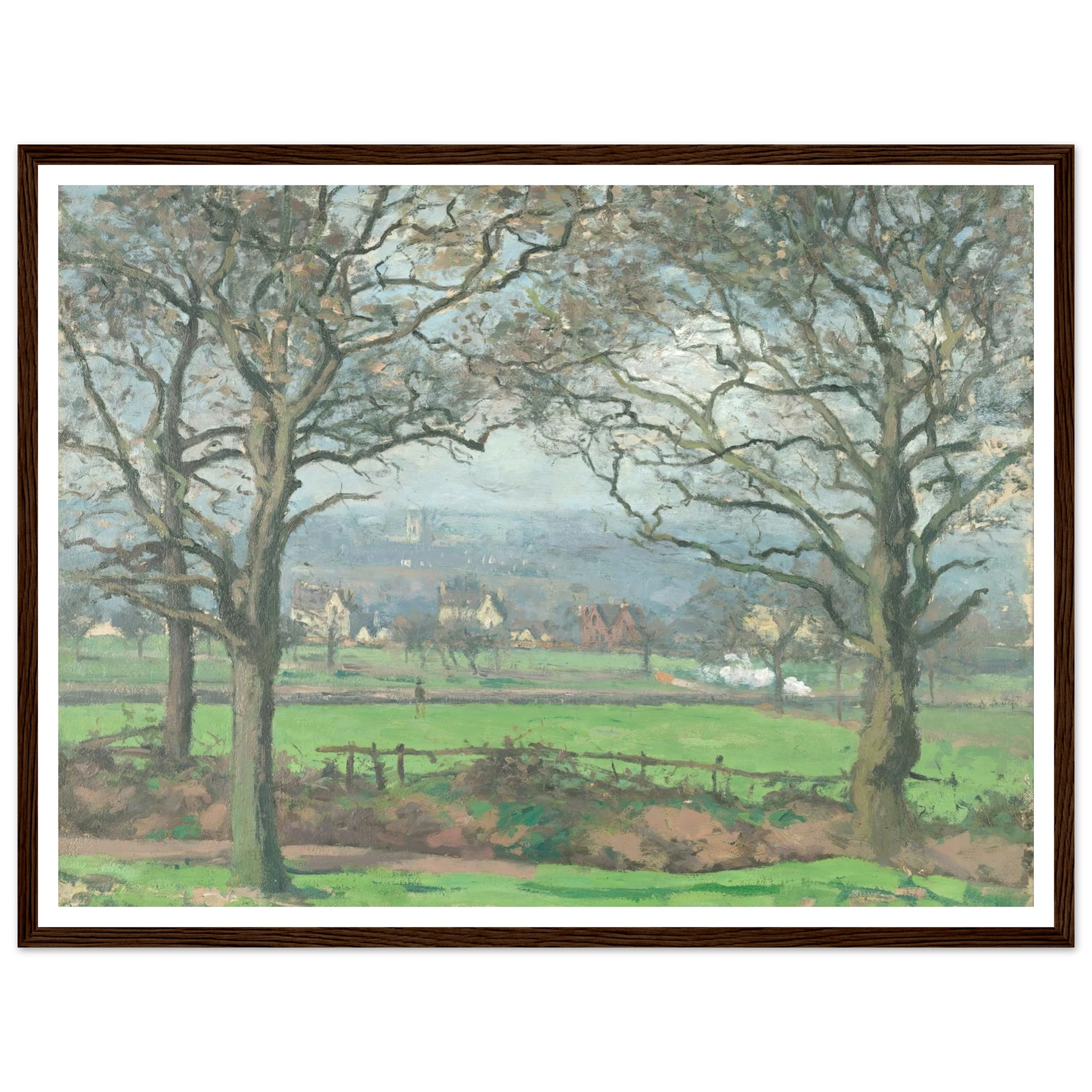 Near Sydenham Hill (1871) Art Print | Camille Pissarro - Framed Poster - 30x40 cm / 12x16″ - Black frame