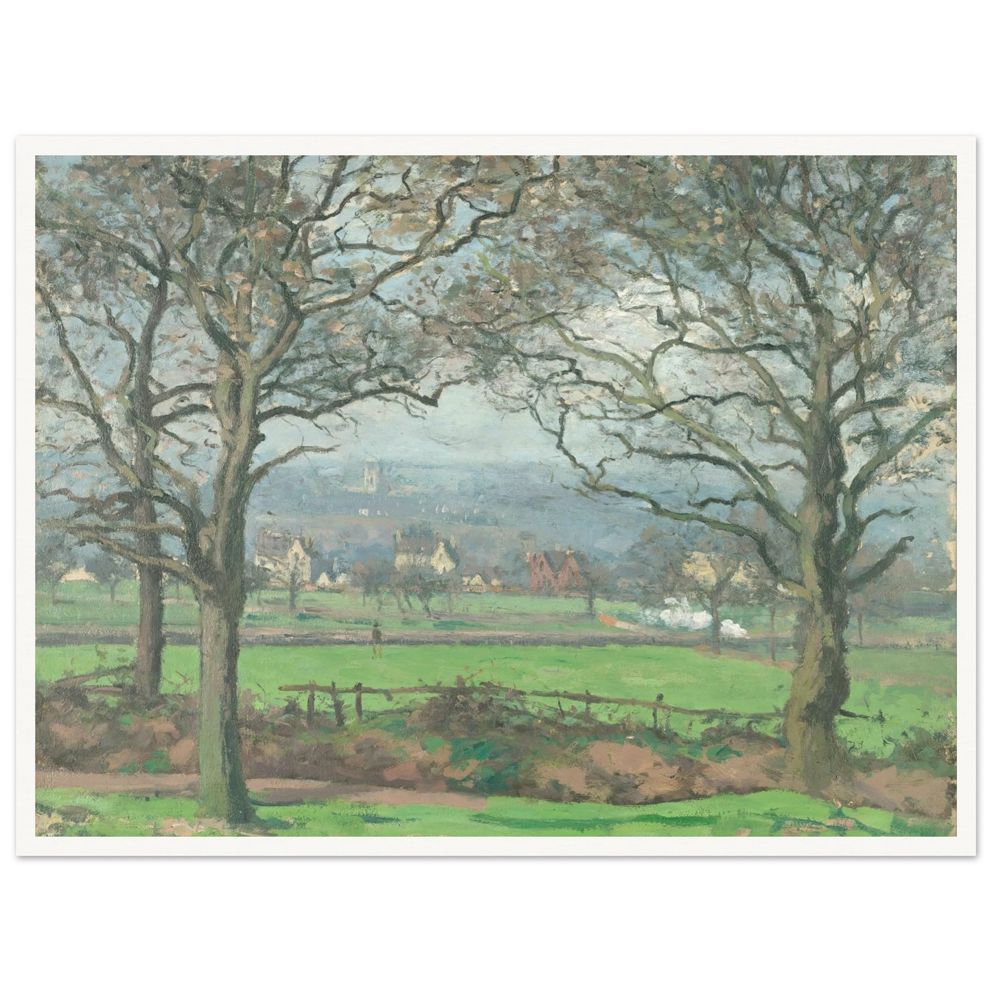 Near Sydenham Hill (1871) Art Print | Camille Pissarro - Framed Poster - 30x40 cm / 12x16″ - Black frame