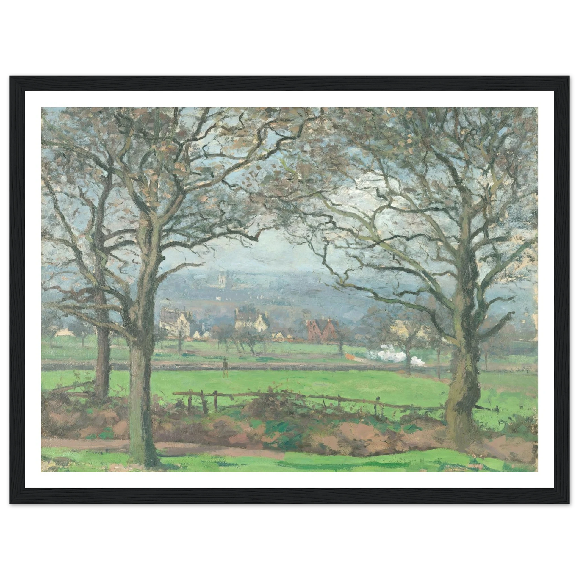 Near Sydenham Hill (1871) Art Print | Camille Pissarro - Framed Poster - 30x40 cm / 12x16″ - Black frame