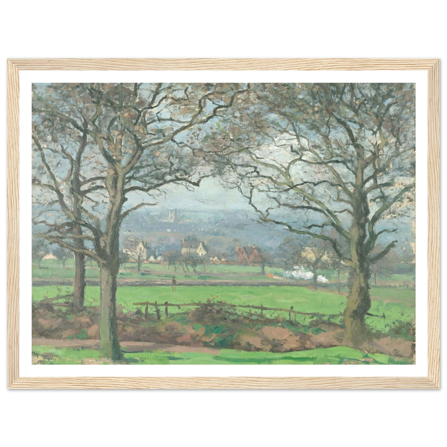 Near Sydenham Hill (1871) Art Print | Camille Pissarro - Framed Poster - 30x40 cm / 12x16″ - Black frame