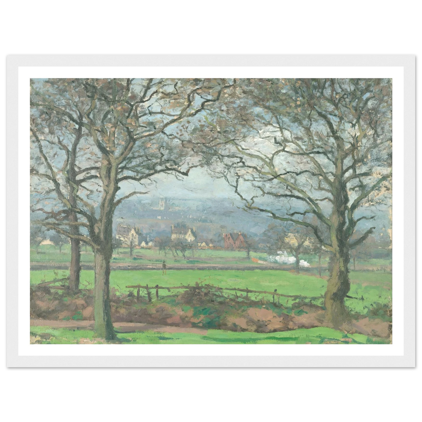 Near Sydenham Hill (1871) Art Print | Camille Pissarro - Framed Poster - 30x40 cm / 12x16″ - Black frame
