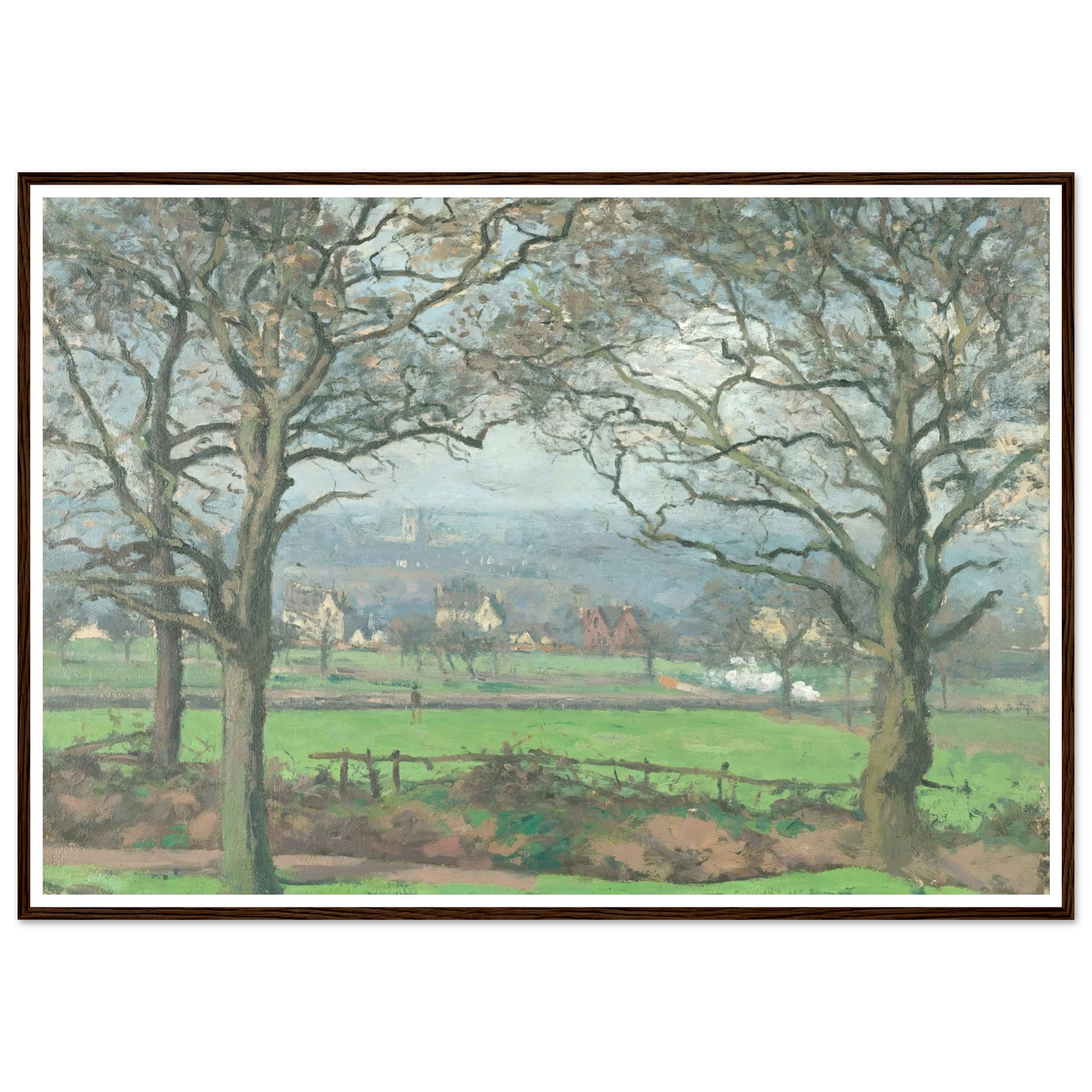 Near Sydenham Hill (1871) Art Print | Camille Pissarro - Framed Poster - 30x40 cm / 12x16″ - Black frame
