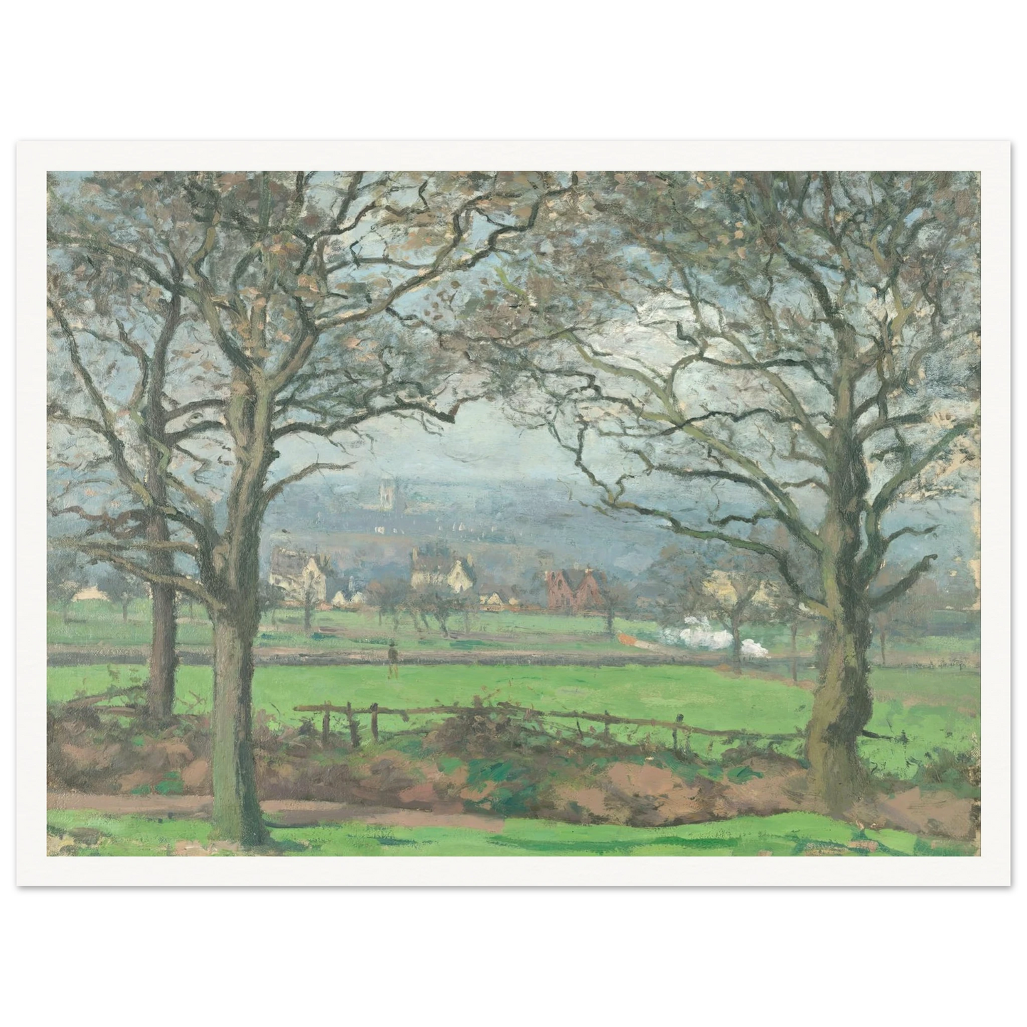 Near Sydenham Hill (1871) Art Print | Camille Pissarro - Framed Poster - 30x40 cm / 12x16″ - Black frame