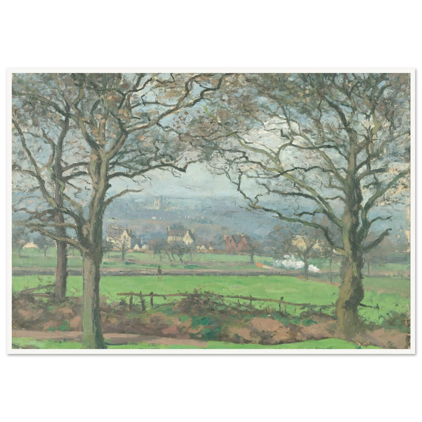 Near Sydenham Hill (1871) Art Print | Camille Pissarro - Framed Poster - 30x40 cm / 12x16″ - Black frame