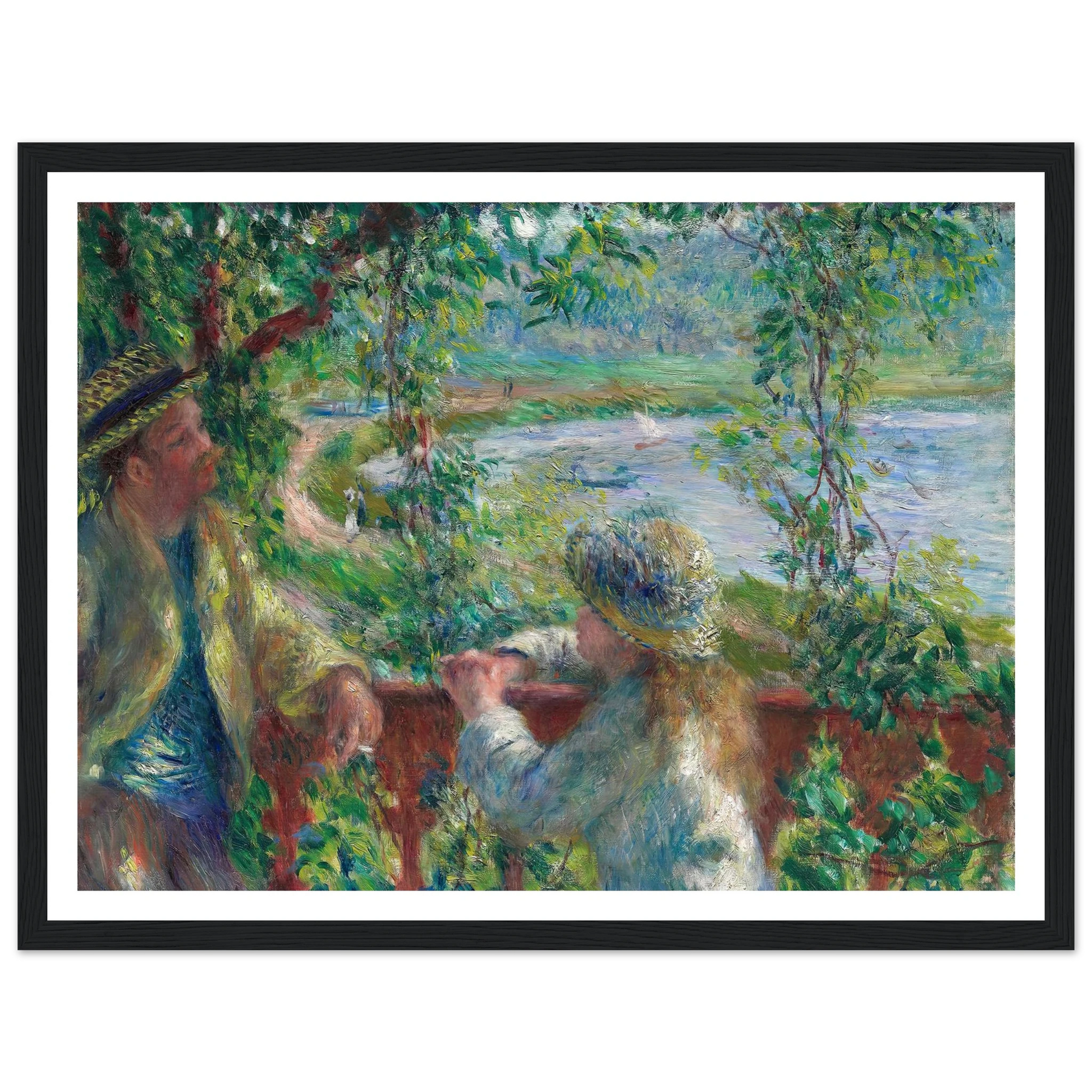Near the Lake (1879) Art Print | Pierre Auguste Renoir - Framed Poster - 30x40 cm / 12x16″ - Black frame