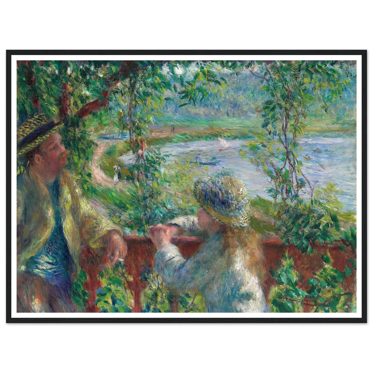 Near the Lake (1879) Art Print | Pierre Auguste Renoir - Framed Poster - 30x40 cm / 12x16″ - Black frame