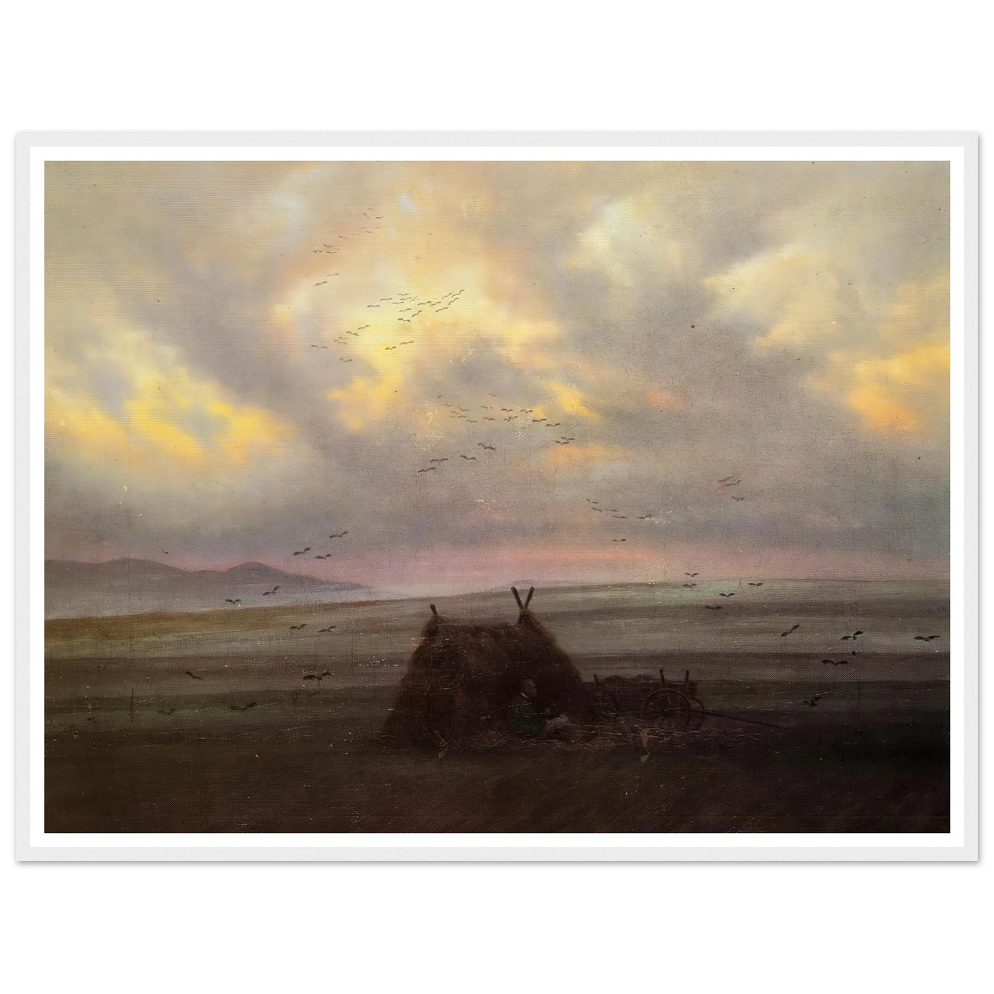 Nebelschwaden (1818-20) Art Print | Caspar David Friedrich - Framed Poster - 30x40 cm / 12x16″ - Black frame