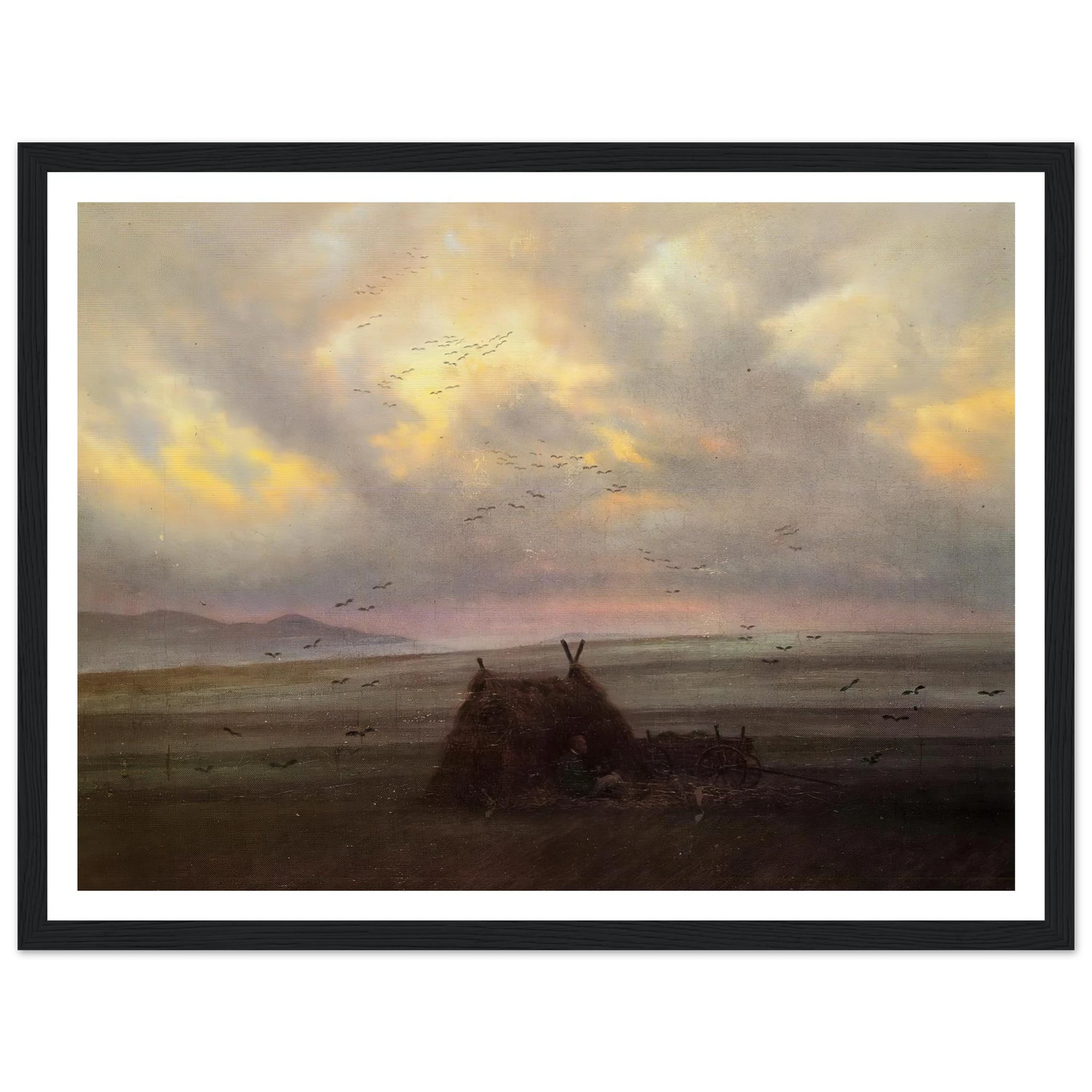 Nebelschwaden (1818-20) Art Print | Caspar David Friedrich - Framed Poster - 30x40 cm / 12x16″ - Black frame