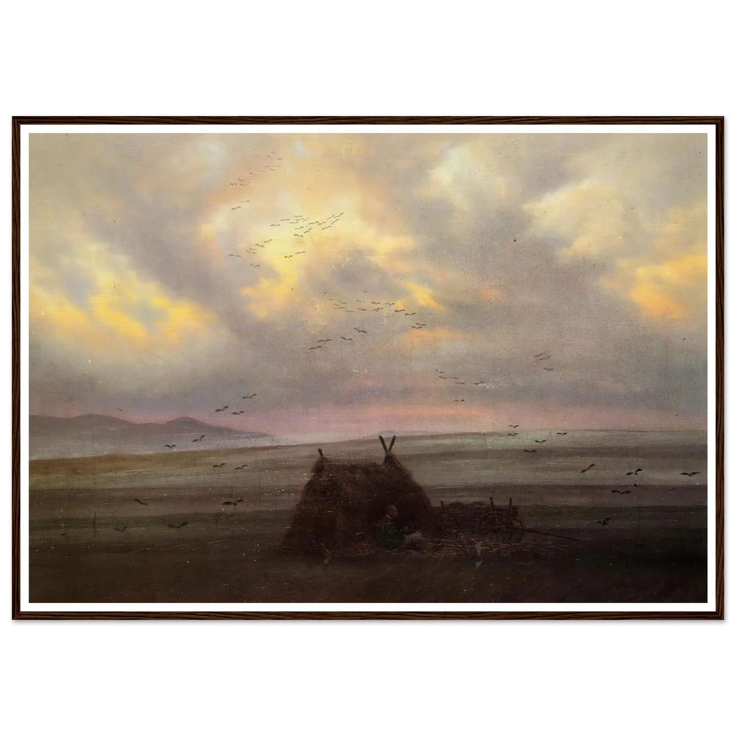 Nebelschwaden (1818-20) Art Print | Caspar David Friedrich - Framed Poster - 30x40 cm / 12x16″ - Black frame