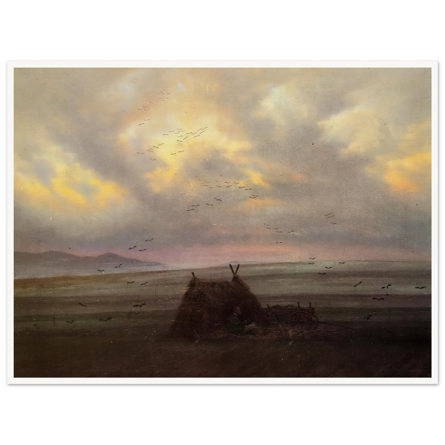 Nebelschwaden (1818-20) Art Print | Caspar David Friedrich - Framed Poster - 30x40 cm / 12x16″ - Black frame