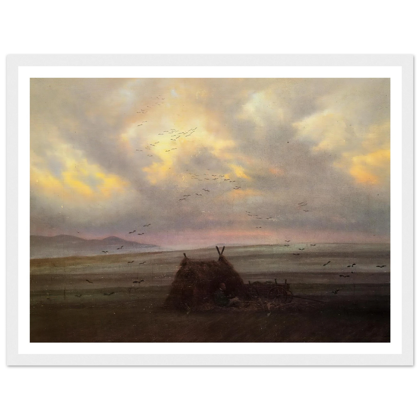 Nebelschwaden (1818-20) Art Print | Caspar David Friedrich - Framed Poster - 30x40 cm / 12x16″ - Black frame