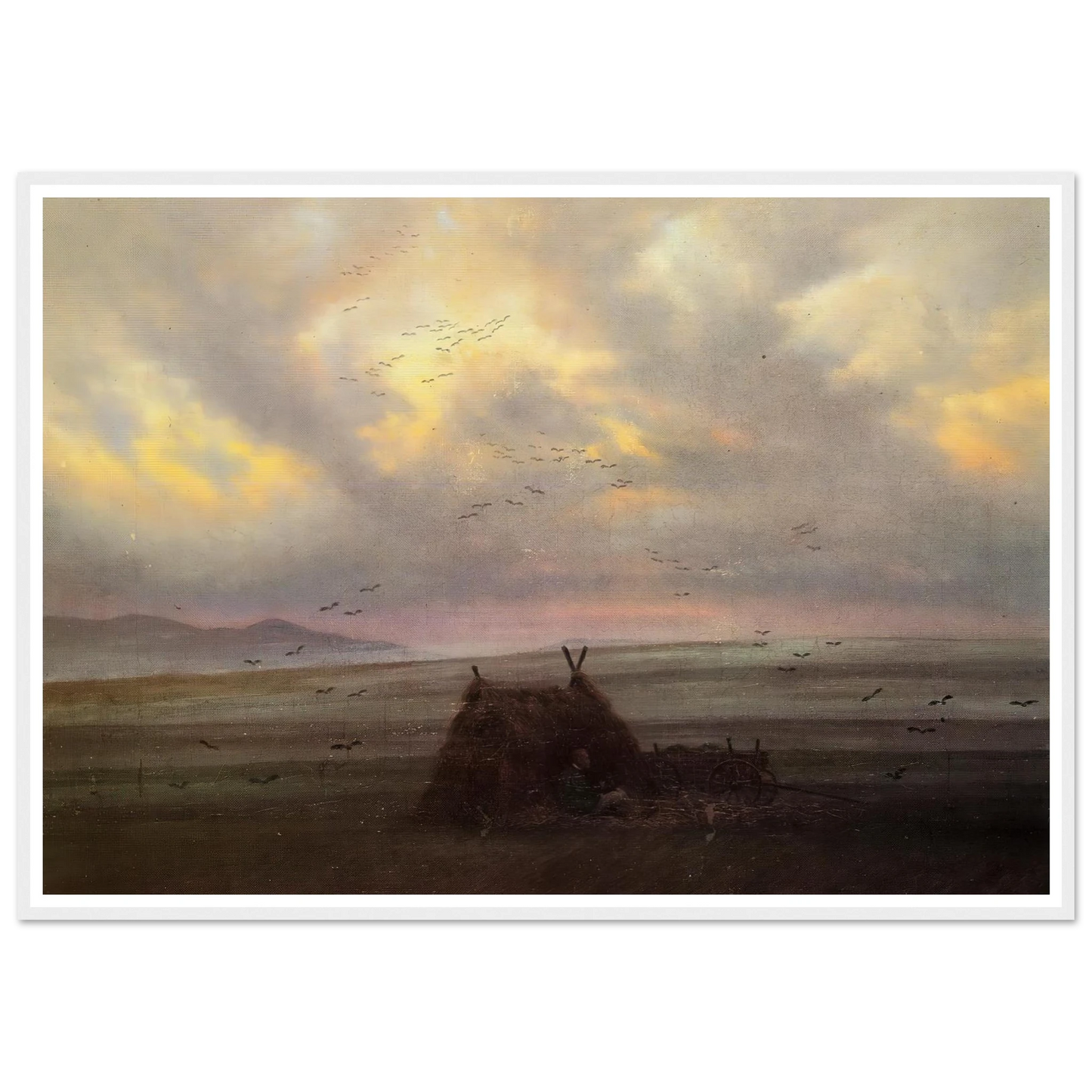 Nebelschwaden (1818-20) Art Print | Caspar David Friedrich - Framed Poster - 30x40 cm / 12x16″ - Black frame