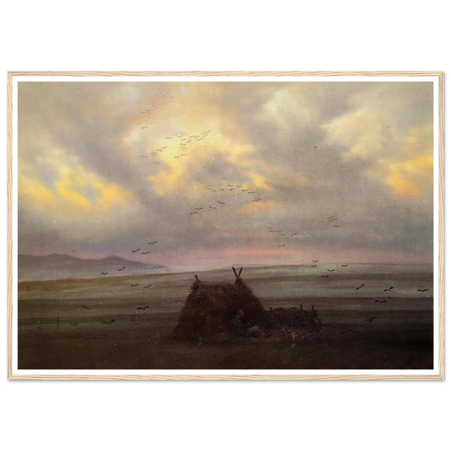 Nebelschwaden (1818-20) Art Print | Caspar David Friedrich - Framed Poster - 30x40 cm / 12x16″ - Black frame
