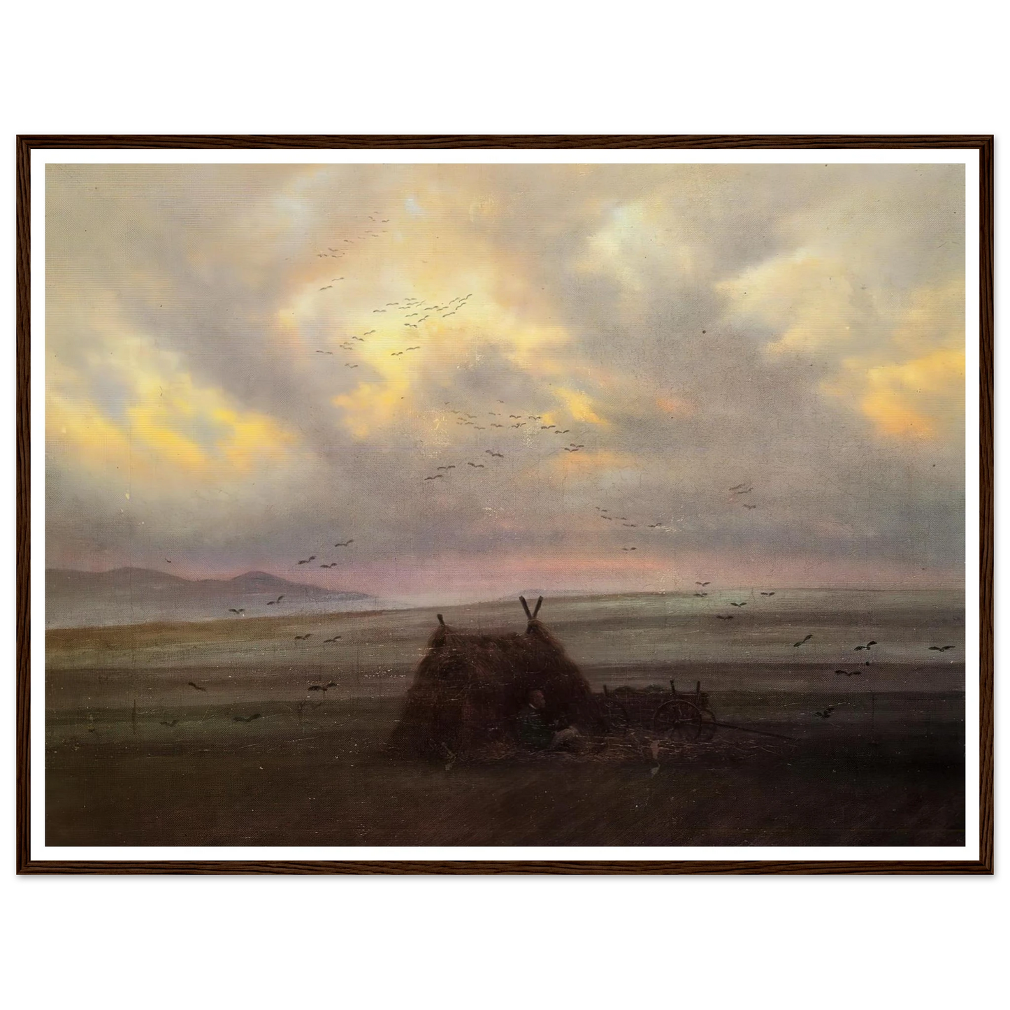 Nebelschwaden (1818-20) Art Print | Caspar David Friedrich - Framed Poster - 30x40 cm / 12x16″ - Black frame
