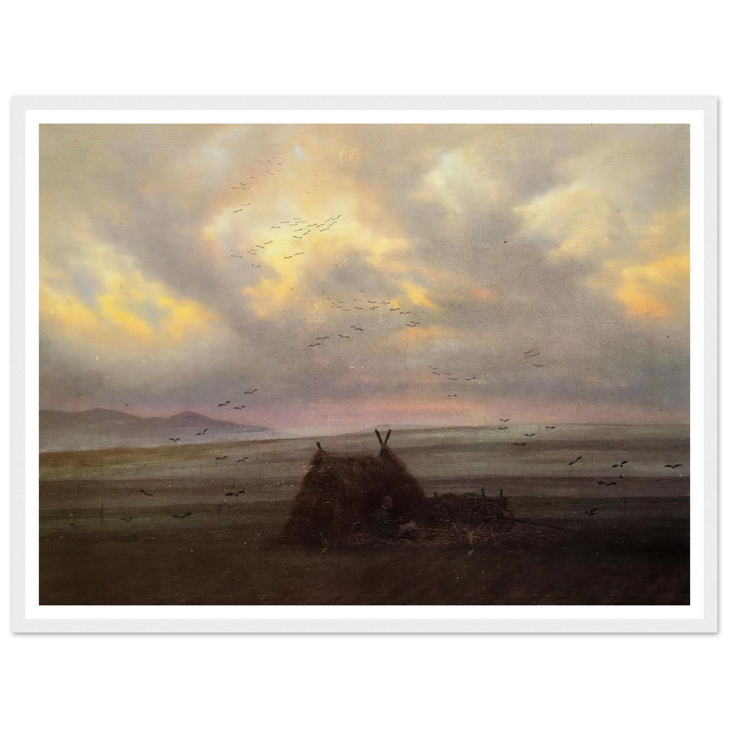 Nebelschwaden (1818-20) Art Print | Caspar David Friedrich - Framed Poster - 30x40 cm / 12x16″ - Black frame