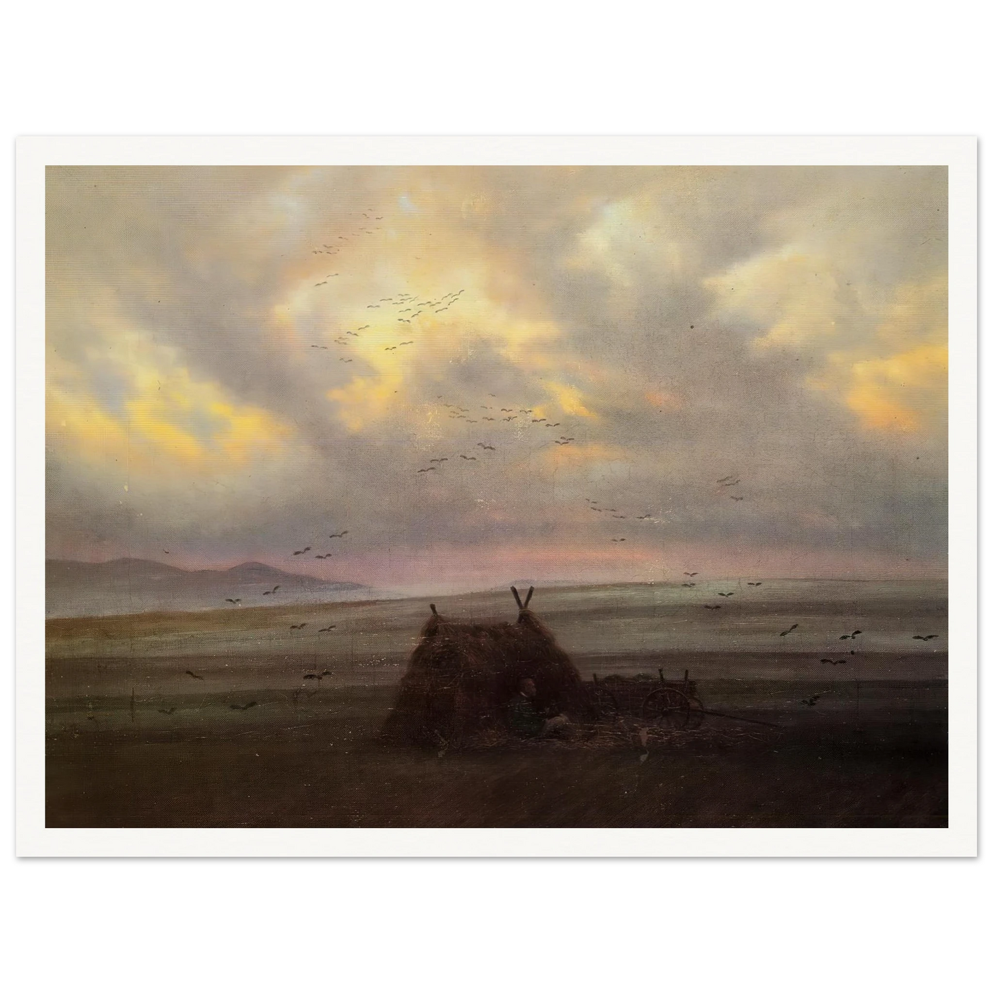 Nebelschwaden (1818-20) Art Print | Caspar David Friedrich - Framed Poster - 30x40 cm / 12x16″ - Black frame