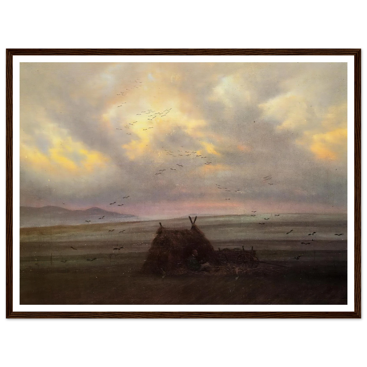 Nebelschwaden (1818-20) Art Print | Caspar David Friedrich - Framed Poster - 30x40 cm / 12x16″ - Black frame