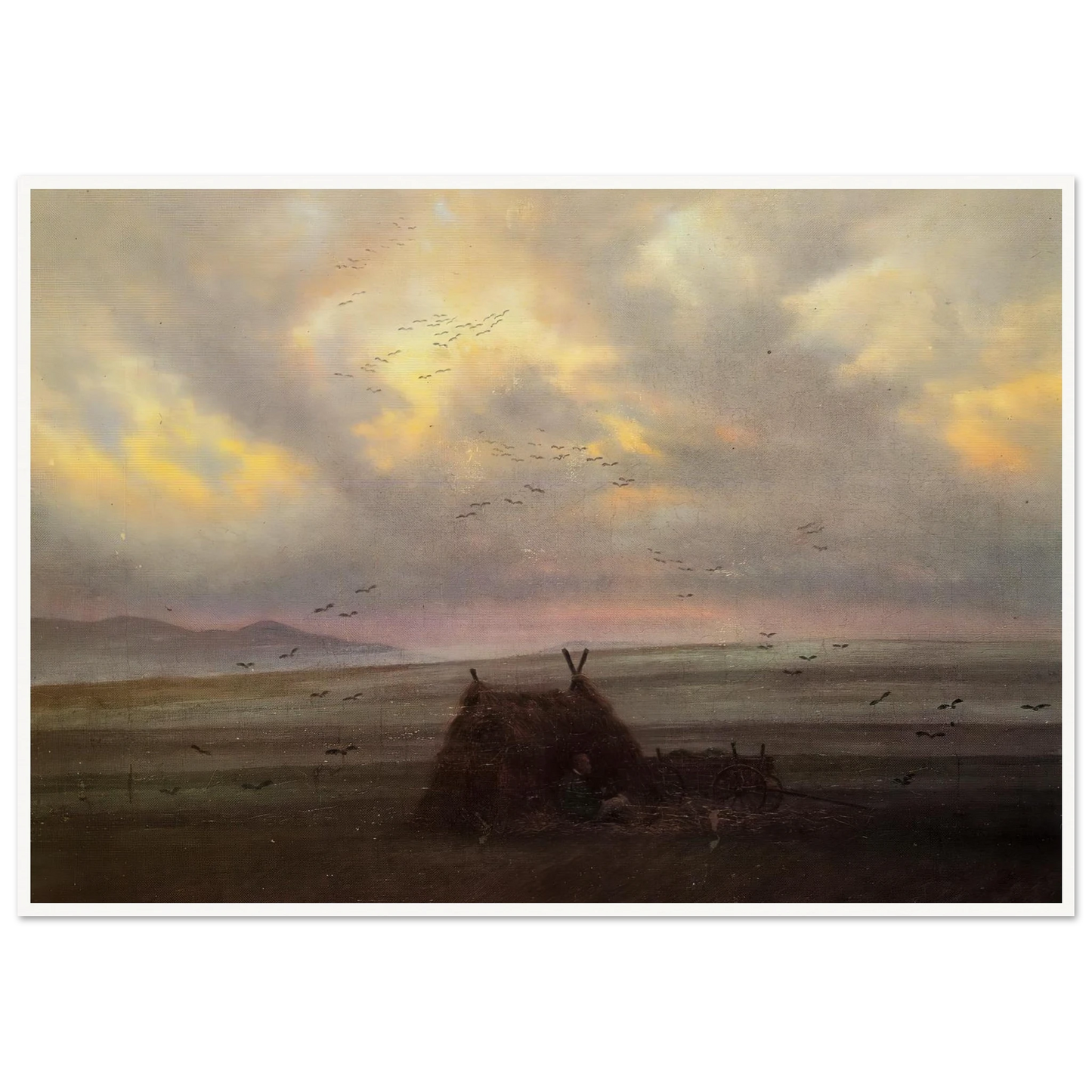 Nebelschwaden (1818-20) Art Print | Caspar David Friedrich - Framed Poster - 30x40 cm / 12x16″ - Black frame