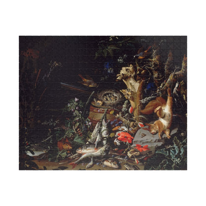 Nest of red-tailed white-breasted birds Puzzle | Abraham Mignon - - 252 pcs (Horizontal) - 