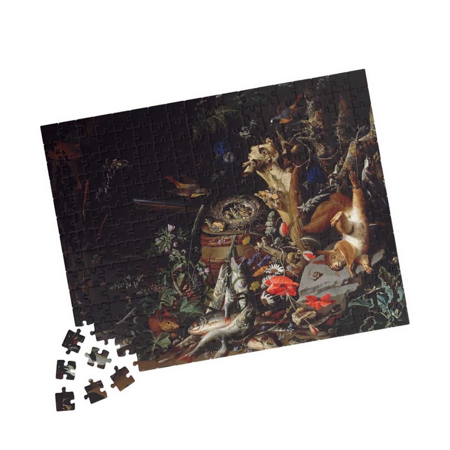 Nest of red-tailed white-breasted birds Puzzle | Abraham Mignon - - 252 pcs (Horizontal) - 